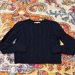 LOFT Navy Blue Cable Knit Sweater
